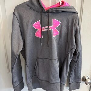 Under Armour Gray Hoodie with Vibrant Pink Lining
